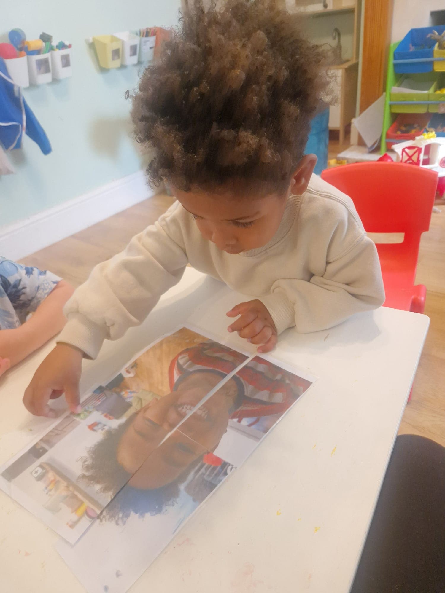Children taking part in a story-led learning activity.